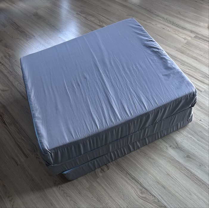 Materac rozkładany 200x67x9cm szary z pokrowcem