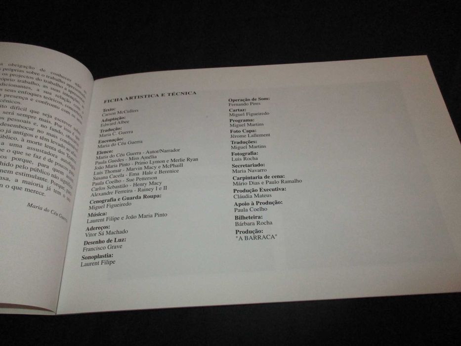 Livros Programas do Teatro A Barraca