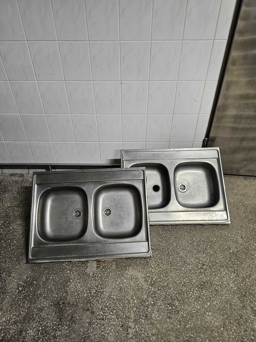 Zlewozmywak aluminiowy dwukomorowy