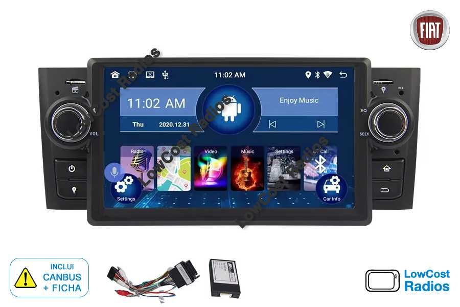 Auto Rádio 9' FIAT PUNTO E LINEA 2005 a 2015 | GPS ANDROID 15 BT USB | CARPLAY • ANDROID AUTO