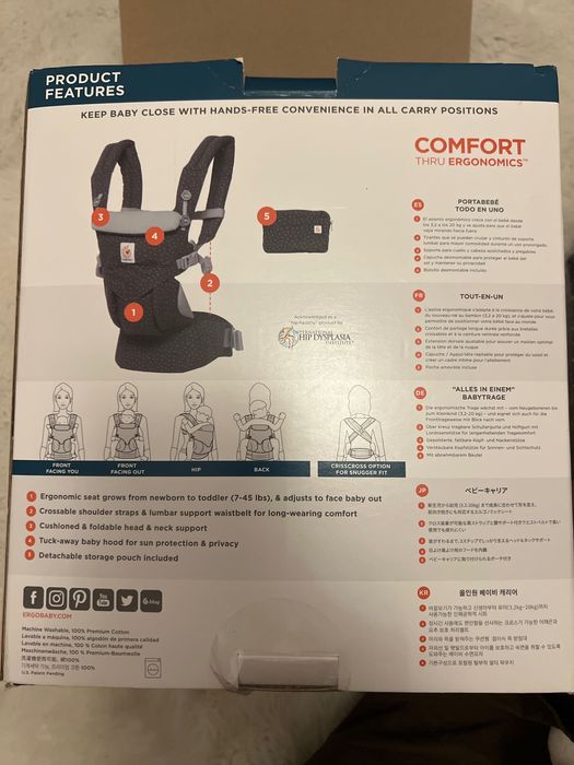 Marsúpio da marca Ergobaby - para bebé e criança, dos 3,2kg aos 20kg