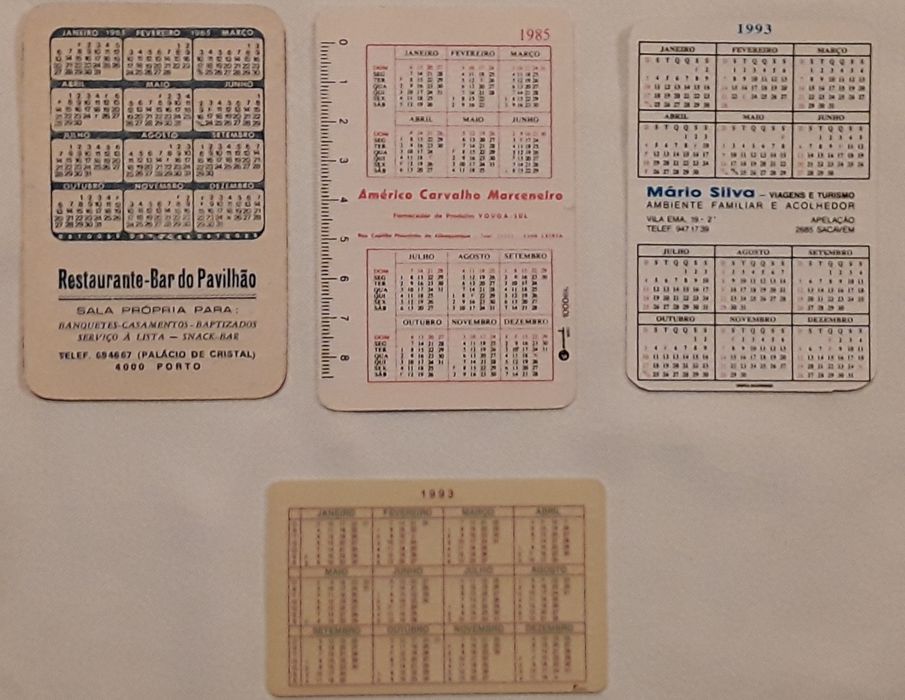 Calendários de bolso desporto, 1985 e 1993