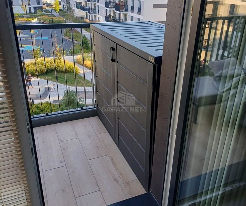 Box Rowerowy - Schowek Na Rower Wózek 180X100  Antracyt Nb431