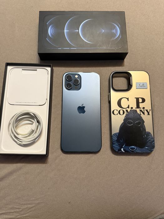 Iphone 12 pro max, niebieski, 128 GB, 77% kondycji baterii
