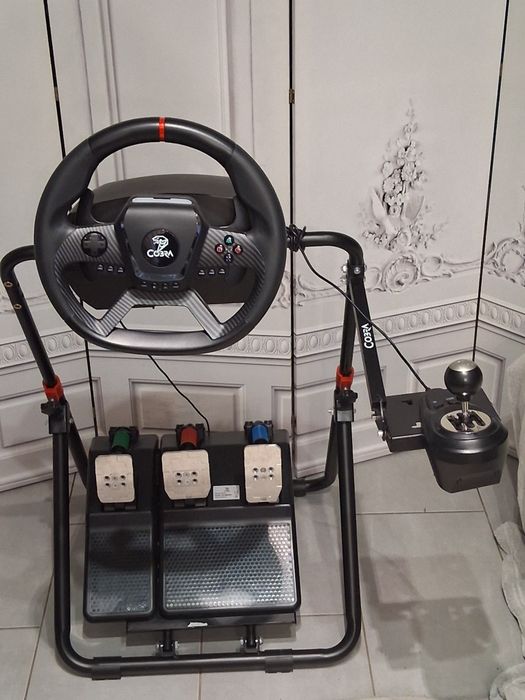 Kierownica gamingowa cobra gt987ff + stojak na kierownice  royat gt01