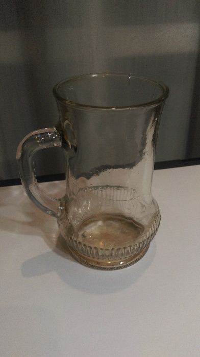 Стеклянная пивная кружка бокал кухоль келих производства СССР.