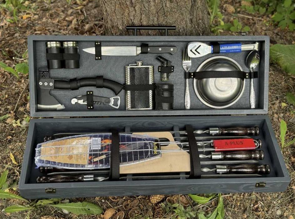 Ідеальний на подарунок набір шампурів в кейсі з можливістю гравіювання