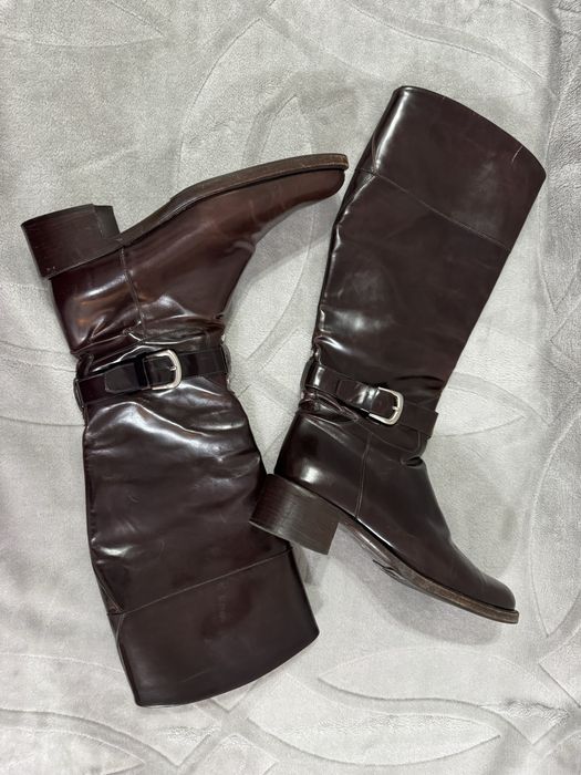 Truman's Handmade Leather High Boots Heel Brown 38 skórzane wysokie kozaki na obcasie