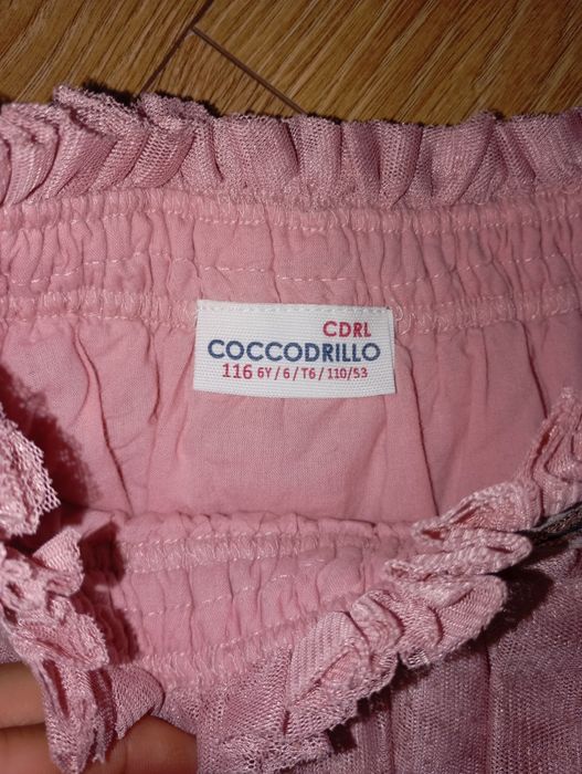 Spódniczka Coccodrillo, koszula Smyk  116 + rajstopy