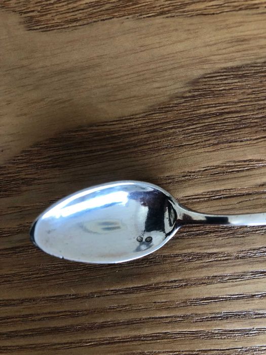 1 Colher Cafe de Prata com punçao