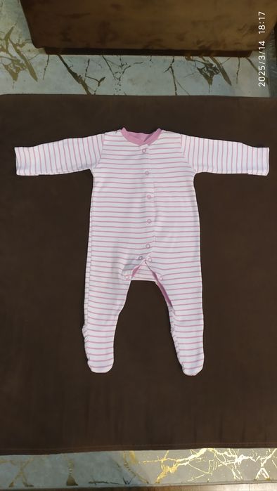 Pajacyki dla dziewczynki róż, paski, misie, r.56- 62, Mothercare