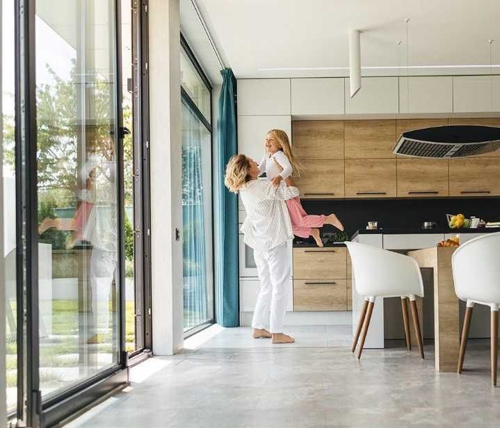 Tanie okno drzwi balkonowe przesuwne PSK białe 2 szyby 230x190 Kraków