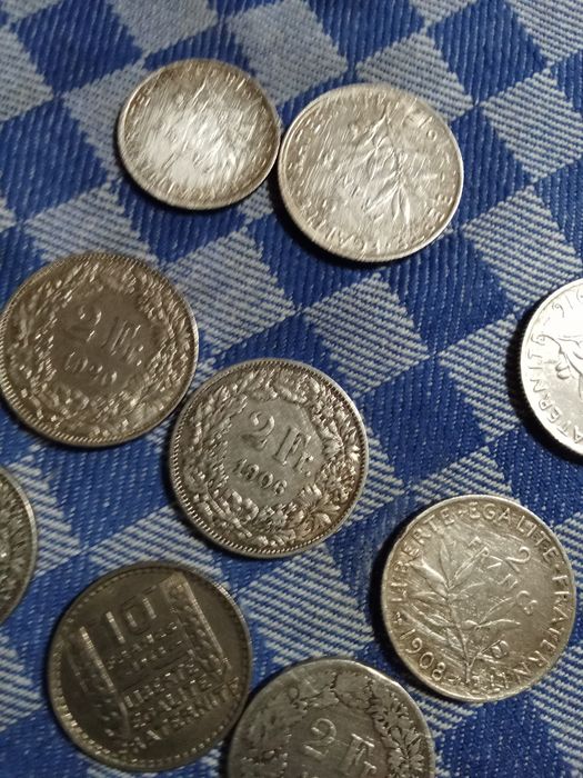 Francos suisos antigas moedas