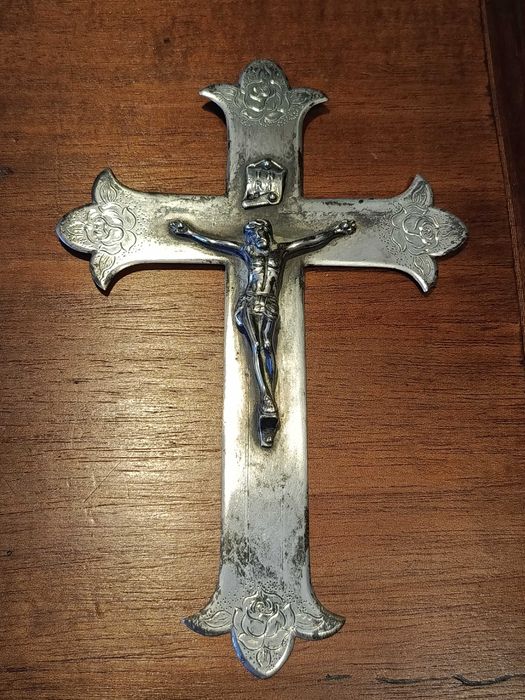 Crucifixo Cristo Prata Portuguesa Contrastada 833 17,3 cm 67 gr