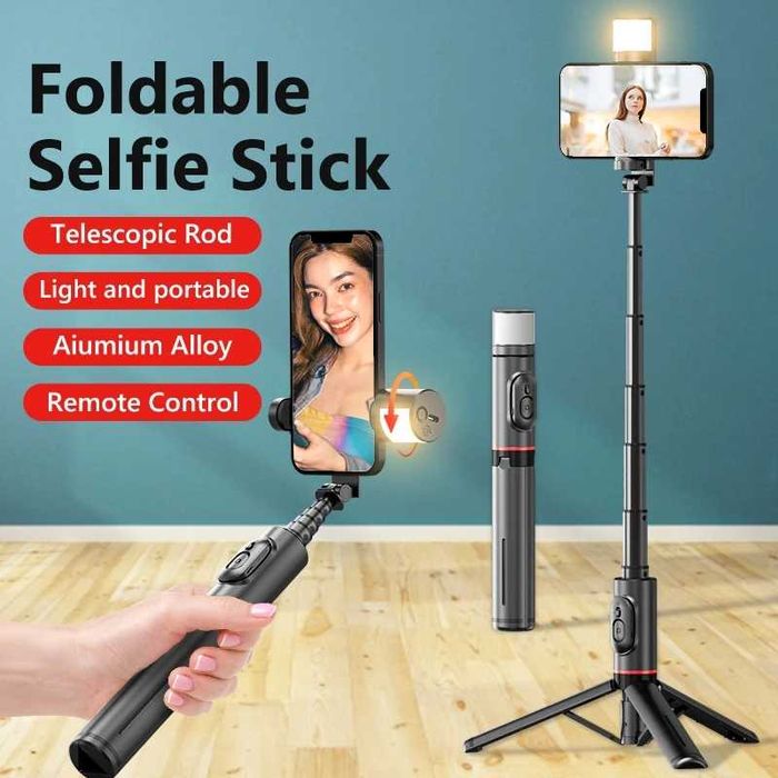 Kijek selfie z oświetleniem statyw na telefon