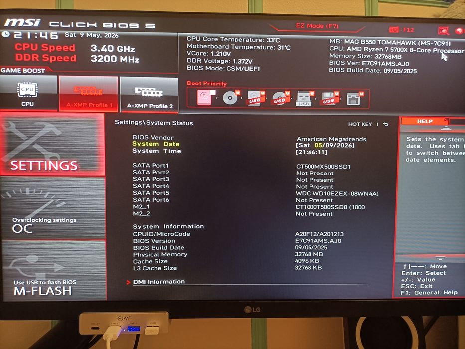 Motherboard MSI Mag B550 Tomahawk