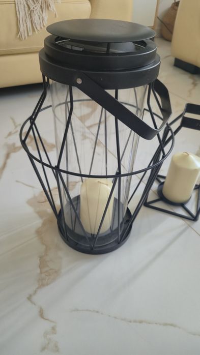 Ikea duas  porta velas com velas