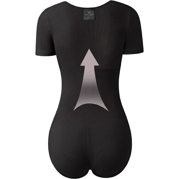 Damskie Body Modelujące Basic z Krótkim Rękawem M Czarne