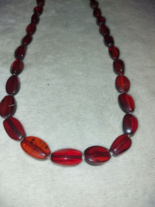 Naszyjnik ze szlifowanych bursztynów 54-55 cm