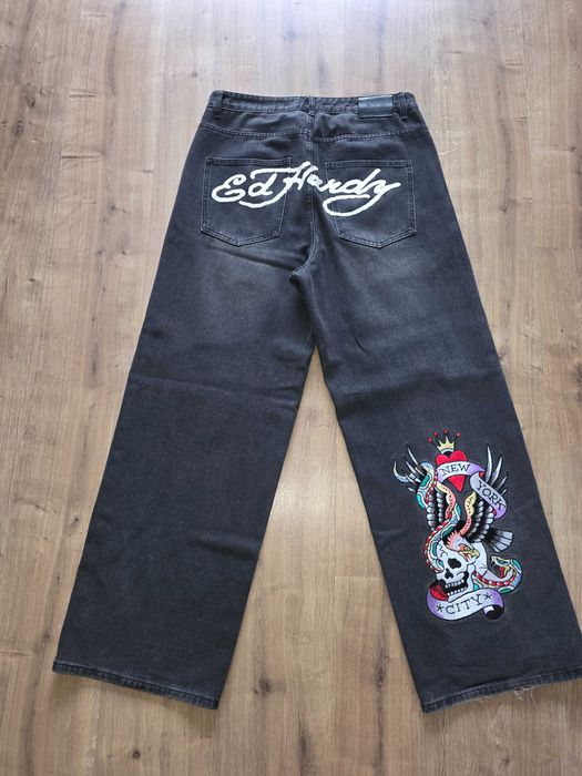 Ed Hardy - Jeansy Relaxed Fit r. 42 czarne