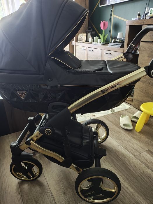 Wózek Junama Diamond Fluo Line 2w1 + spacerówka, pokrowiec, śpiworek lanila
