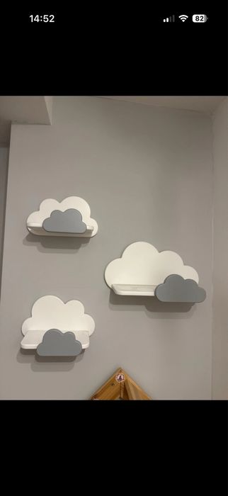 3 półki dla dzieci chmurki