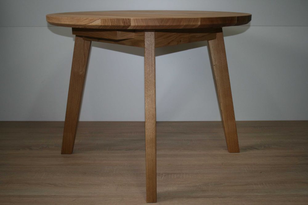 Stół okrągły dębowy rozkładany ( lity dąb) LOFT