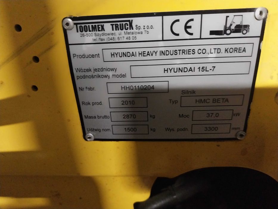 Wózek widłowy HYUNDAI 15L-7 | 2010 r. | LPG