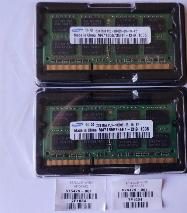 Модуль пам'яті SODIMM Samsung 2GB 2Rx8 PC3-10600S DDR3 1333Mhz-2 шт