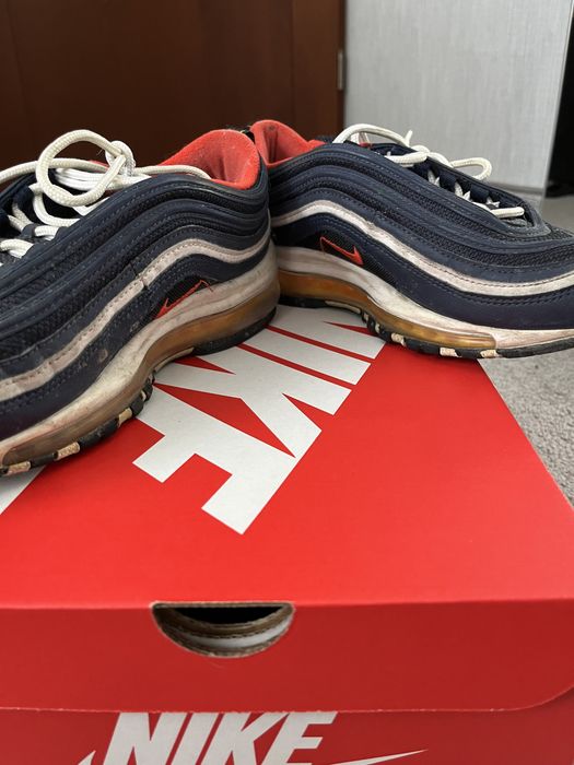 Nike air max 97 niebiesko biało pomarańczowe