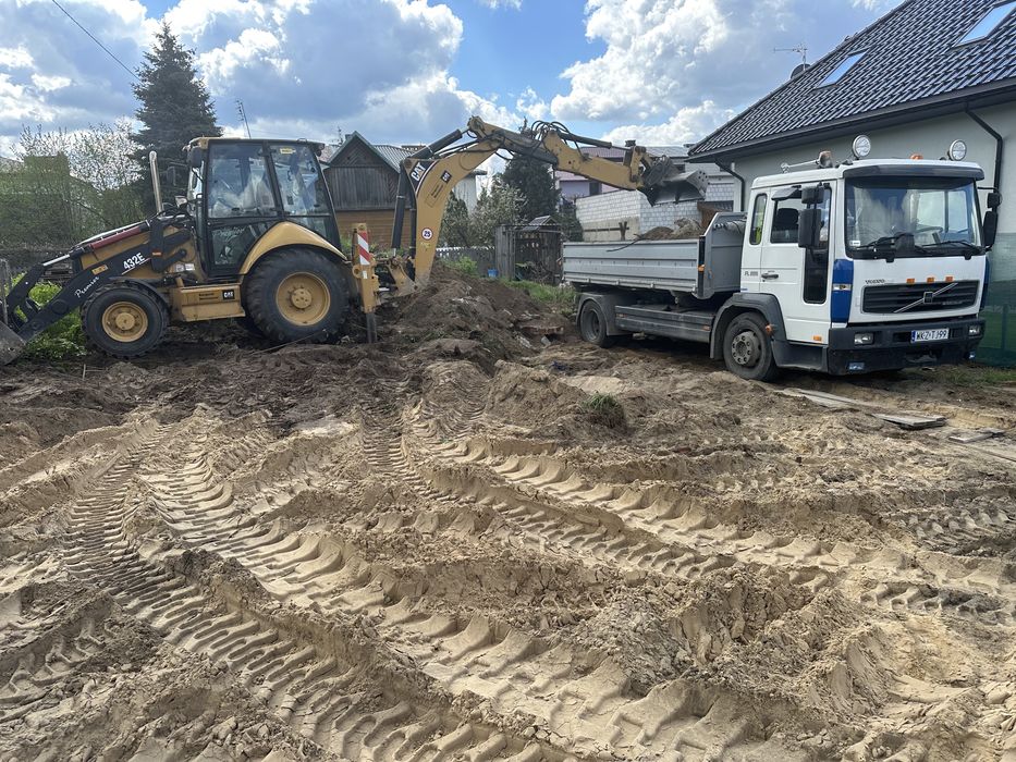 Roboty ziemne, koparko ładowarka minikoparka i wywrotka