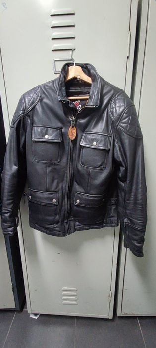 Casaco motard cabedal