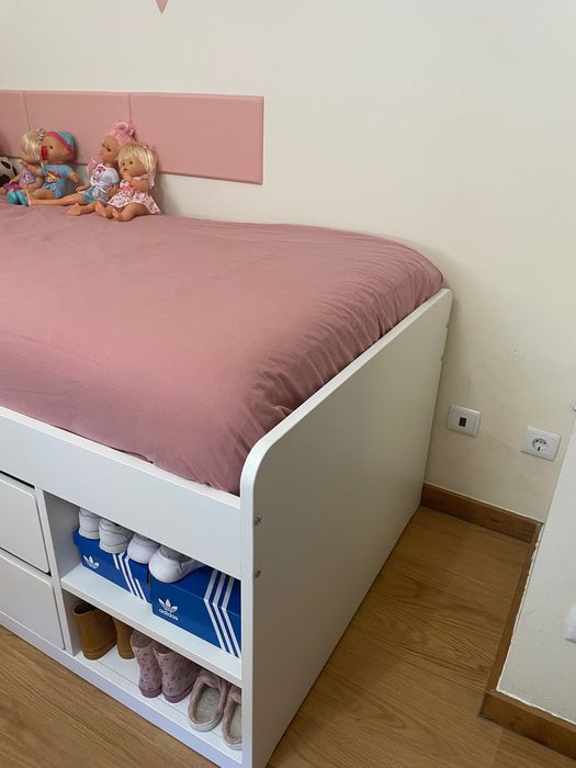 Cama 90x200 com estrado e colchão incluído novo