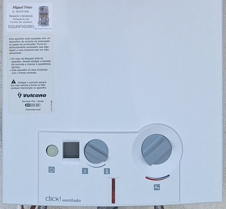 Esquentador Vulcano Ventilado Gás Natural 11Litros