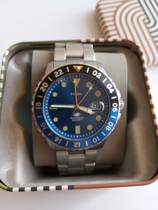 Relógio Fossil GMT FS5991 azul
