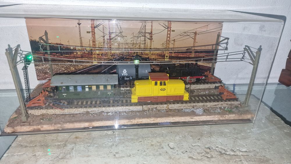 Em acrilico com linhas catenaria e sinalização   .