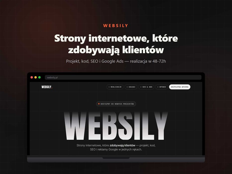 Strona internetowa dla firmy i przedsiębiorcy od 300 zł | 48h