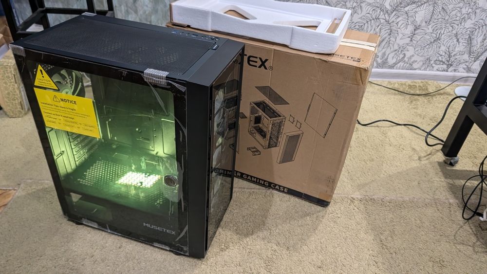 Корпус ігрового  ПК MUSETEX G07 ATX з 6 вентиляторами ARGB, USB 3.0, ч