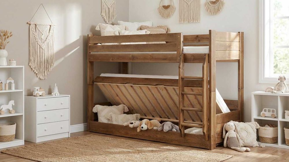 łóżko piętrowe EVER 90x200 otwierane z pojemnikiem 120 kg