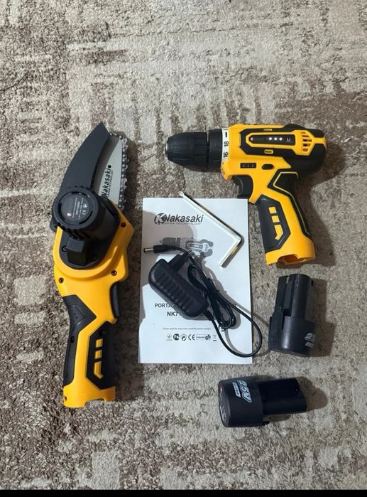 Conjunto berbequim e serra com 2 baterias