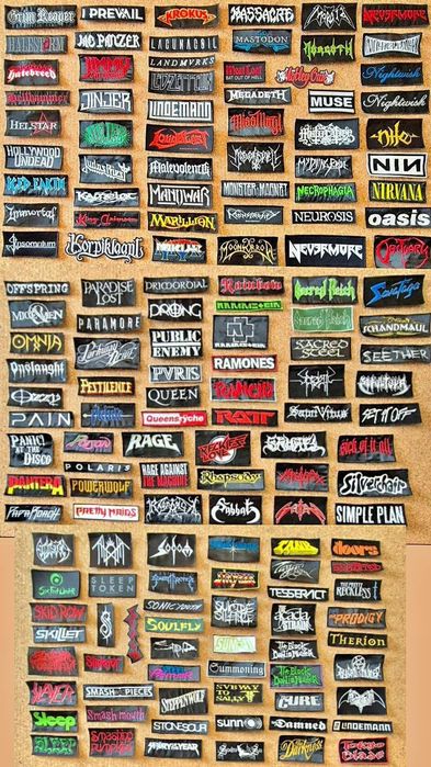 Patches Bandas Rock e Metal - Bordados (Sew-on) e Woven (Novos)