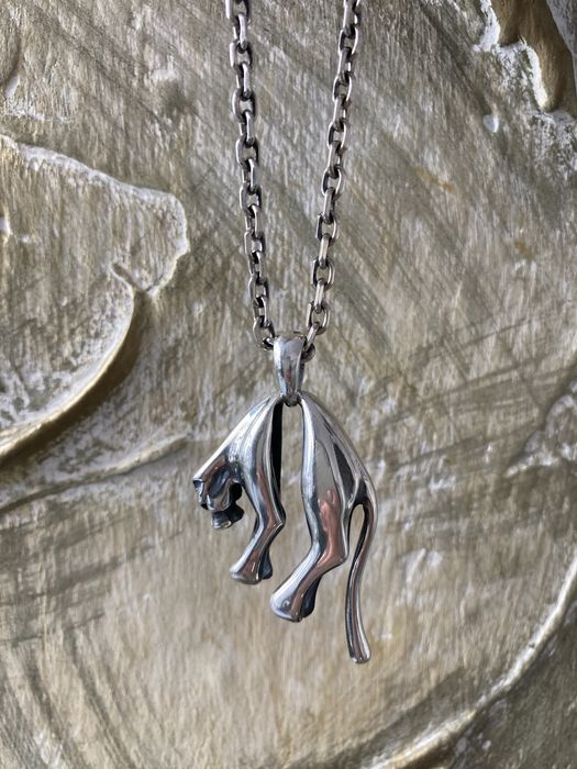 Wisiorek puma srebrna, dwustronna