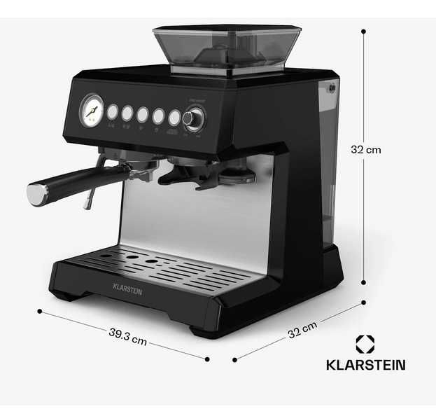 Кавоварка рожкова з кофемолкою Klarstein Grand Presso