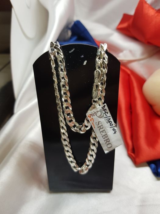 Srebrny łańcuszek splot pancerka srebro 925 długość  65cm