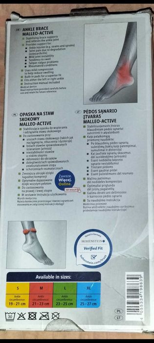 Opaska - Orteza Stabilizująca Staw Skokowy Dolny