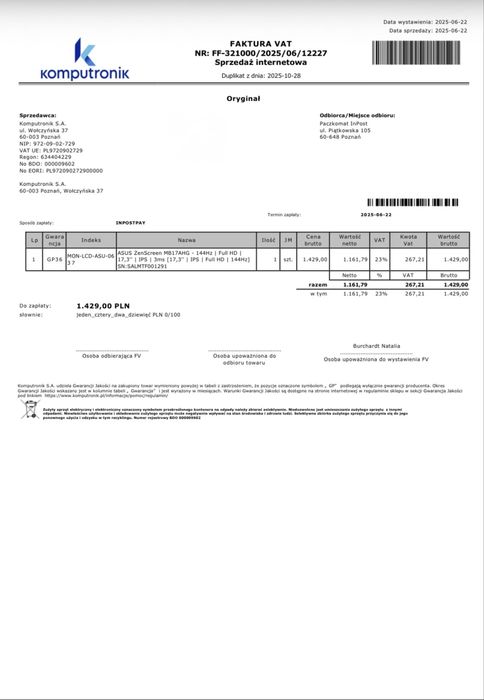 Monitor Asus ZenScreen 17.3” 144Hz MB17AHG