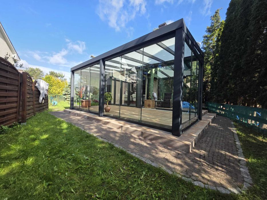 Zadaszenia i zabudowy tarasów, wiaty aluminiowe, szklany ogród zimowy, system przesuwny | WR