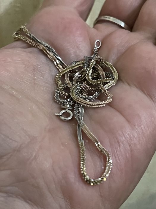 Серебряная цепочка s925 Italy, 60 см, трёхцветное покрытие