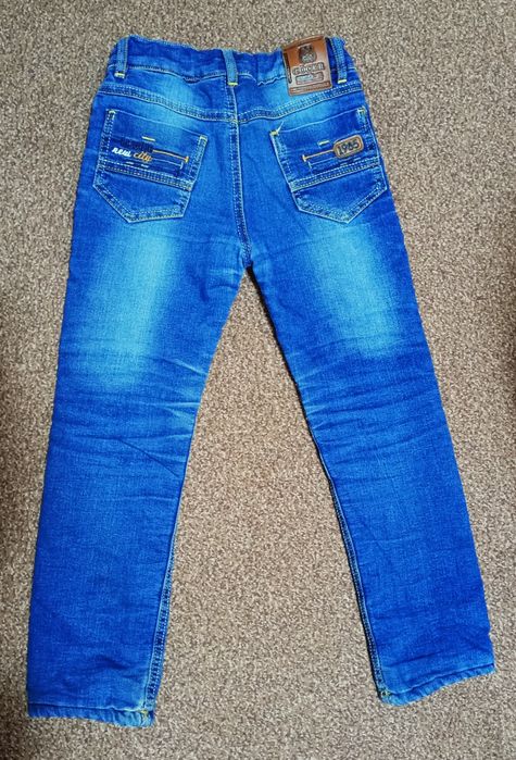 Утеплені джинси з хутром на резинці  дитячі зимові 7-9 років