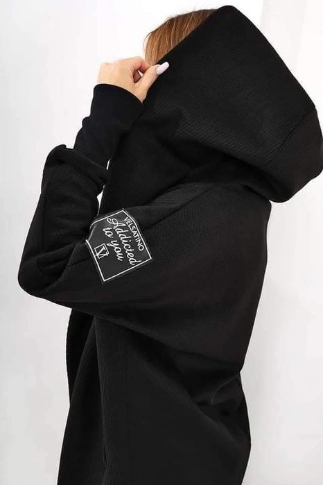 Płaszcz czarny velsatino rozmiar plus size 48,50,52,54